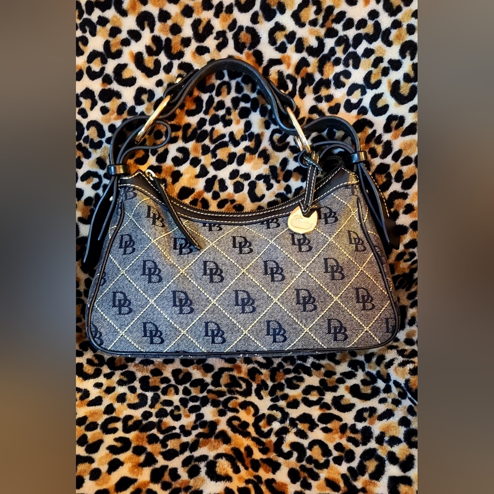 Dooney & Bourke Signature Monogram Hobo Bag in Black and Gray